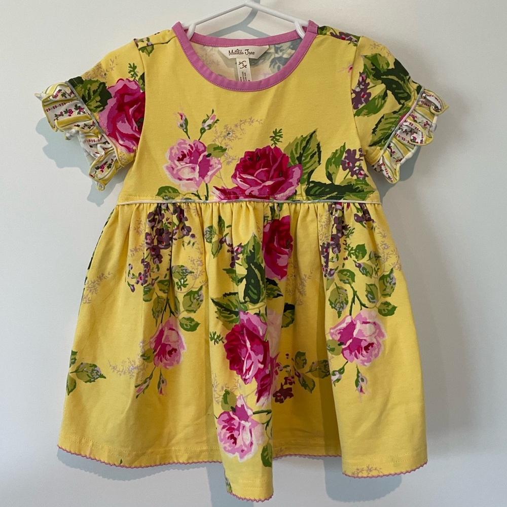 Matilda Jane Yellow Dress with Pink Florals (size 2)